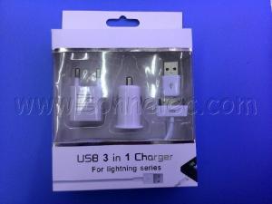 Wholesale 3 in 1 charge for Android, car charge+USB cable+adapter for Samsung from china suppliers