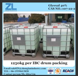 Wholesale glyoxal 40% as crosslinking agent for paper (PH:2-4) from china suppliers