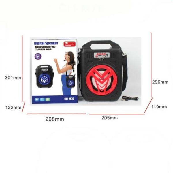 CH-M76 barrel microphone Bluetooth speaker Four Colors Aviliable for Customer(Red/Blue/Silver)