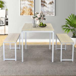 Wholesale 47.3&quot; L 3 Piece Dining Room Table And Chair Set With Two Benches from china suppliers