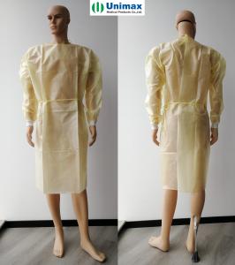 Wholesale AAMI 2 PP coated PE Disposable Isolation Gowns with Knitted Cuff 40gsm from china suppliers