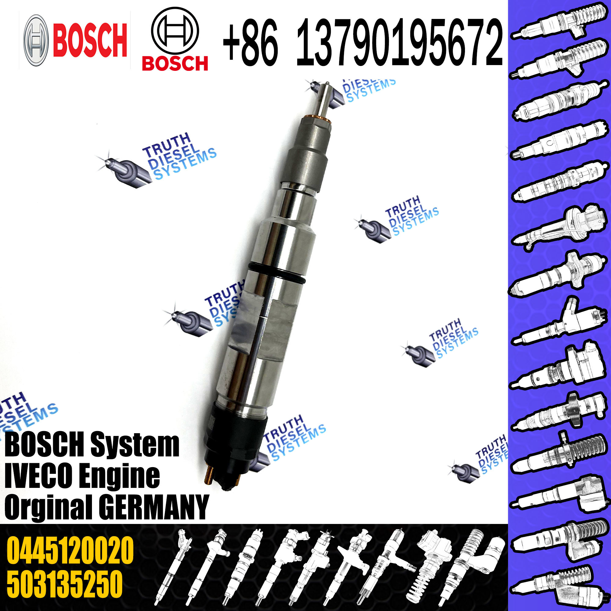 0445 120 020 Diesel Fuel Injector 0445120020 Injector Pump 0445 120 020 For 370 Kerax 5010550956 IVECO 503135250
