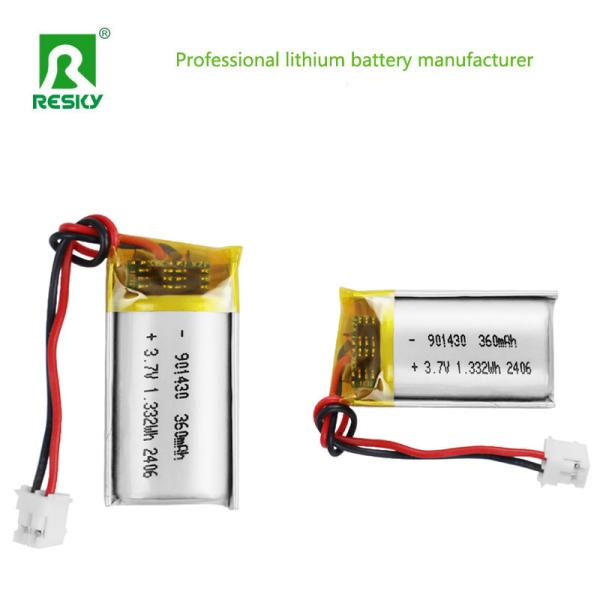 Lithium Polymer Battery Cell 3.7V 901430 360mAh 1.33wh Rechargeable Lithium Polymer Battery Pack