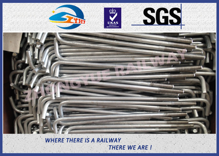 Custom Anchor Bolts L Shaped Railway Bolt with HDG , 90 Degree Bend