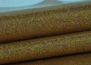 Wholesale Synthetic Mirror Leather Glitter Fabric Roll / Gold Glitter Fabric 0.4mm Thickness from china suppliers