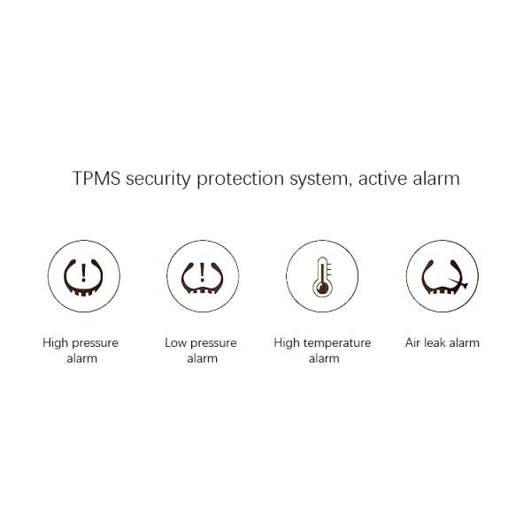 70mai Tire Pressure Monitoring System for Car Mobile APP Control LED Screen Solar Power 4 Sensors 70Mai security Alarm