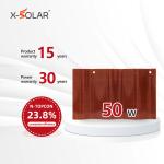 60W Red Curved Solar Roof Tiles BIPV Photovoltaic Roof Tiles With CE Certificati