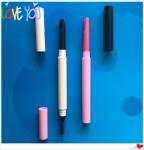 OEM multi colour eyebrow pencil double head eye brow pencil with eyebrow sponge