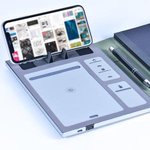 Wholesale Pu Leather Smart Powerbank Wireless Charging Notebook Luxurious Business Hardcover from china suppliers