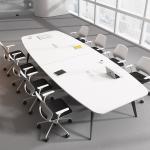 Simple Modern Oval Conference Table and Chair Combination for White Negotiation