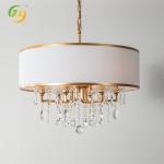 JYLIGHTING Luxury Gold Metal Crystal Ceiling Light Modern Vintage Chandelier for