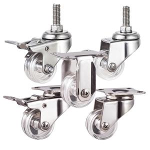 Wholesale Package Customizable 40MM Size Wheel Clear PC threaded stem caster from china suppliers