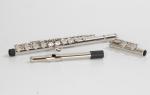 Ebony 17 open hole flute, in line, silver plated key flute factory China flute