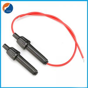 China Colors Black Wire Sizes 16AWG 6x30mm Electrical Rating 10A In-Line Fuse Holders on sale