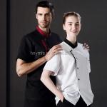 New styles Hot Sale Short Sleeves Black white Chef Coat for Hotel Chef Jacket