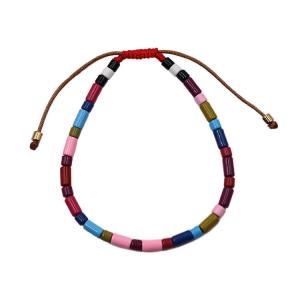 China Mixed Color Tila Tile Bracelets , Enamel String Beaded Bracelets on sale