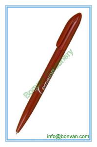 Wholesale slim twist style printed plastic pen, logo branded plastic pen from china suppliers