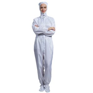 Wholesale Four - Piece Snap Cleanroom Suit Unisex S~4XL Antistatic Dustproof Autoclavable Customized Blue / White HanYang Clean from china suppliers