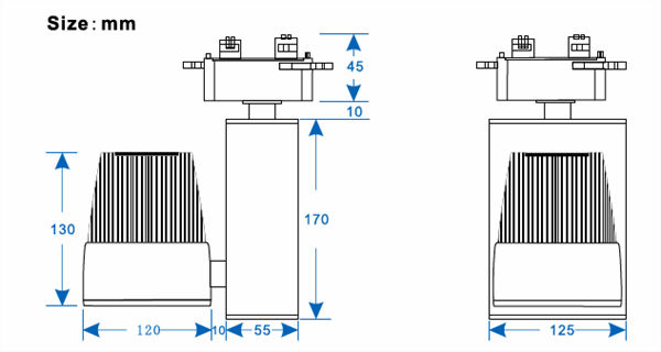 Barber Shops Clothes Shops 20w 30w 40w 1-phase 3-phase Dimmable LED Track