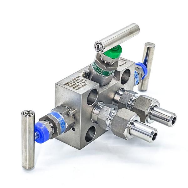 SS316 3 Way Manifold Valve Hydraulic Valve Manifolds Block Stainless Steel