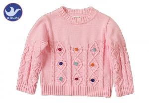 Wholesale Long Sleeves Girls Cable Knit Jumper Crew Neck Pullover Style Anti - Pilling from china suppliers