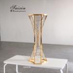 ZT-538G 2022 New Flower metal gold triangle crystal decor flower stand support