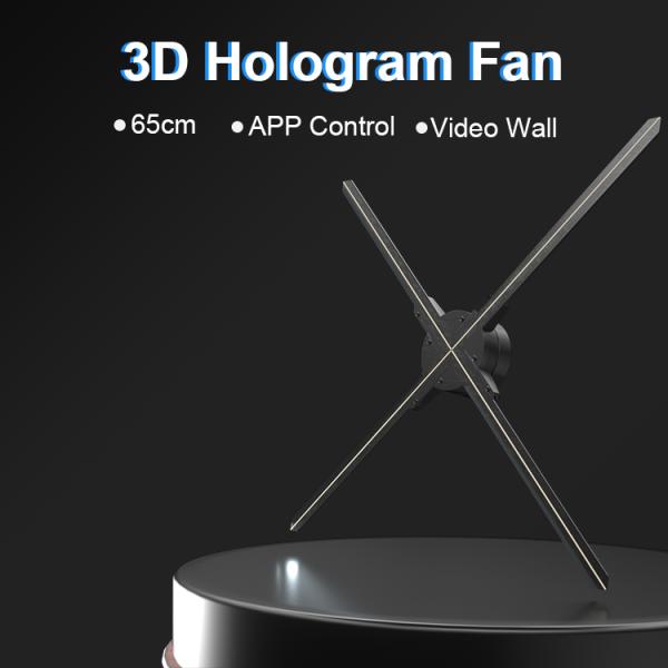 65cm 16GB Storage 1080p 4 Blades LED Hologram Projector Fan With Wifi and Cloud Based 3D for Indoor Events and Store Sign