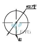 1 FLOOR ROUND ELEVATOR PUSH BUTTON LED RED 32.7MM CUTOUT