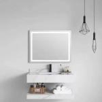 Solid Wood LED Laminate Melamine Textured Slab Panel Bathroom Cabinet Soft Close