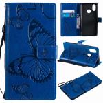 Xiaomi 8 Embossing 3D Butterfly Leather Bracket Stand Wallet Case with wristlet
