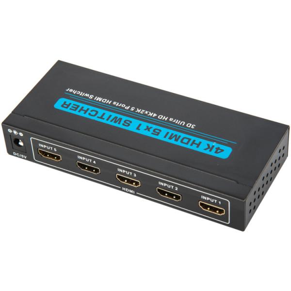 4K X 2K 340Mhz 10.2Gbps 5 Port HDMI Switch