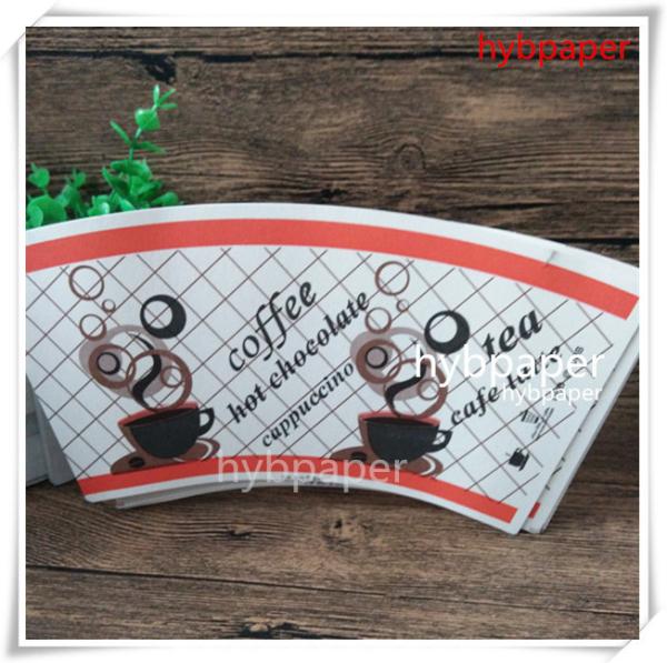 Colorful Printed Paper Cup Fans With PE Coated for beverage,9oz paper cup fan