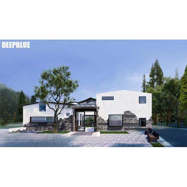 Steel Structural Prefab Retirement Center Typhoon Resistance Light Gauge Steel Bungalow