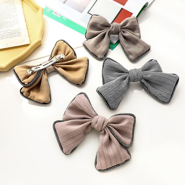 Korean Small Fragrance Style hair accessories classic retro bow hairpin spring