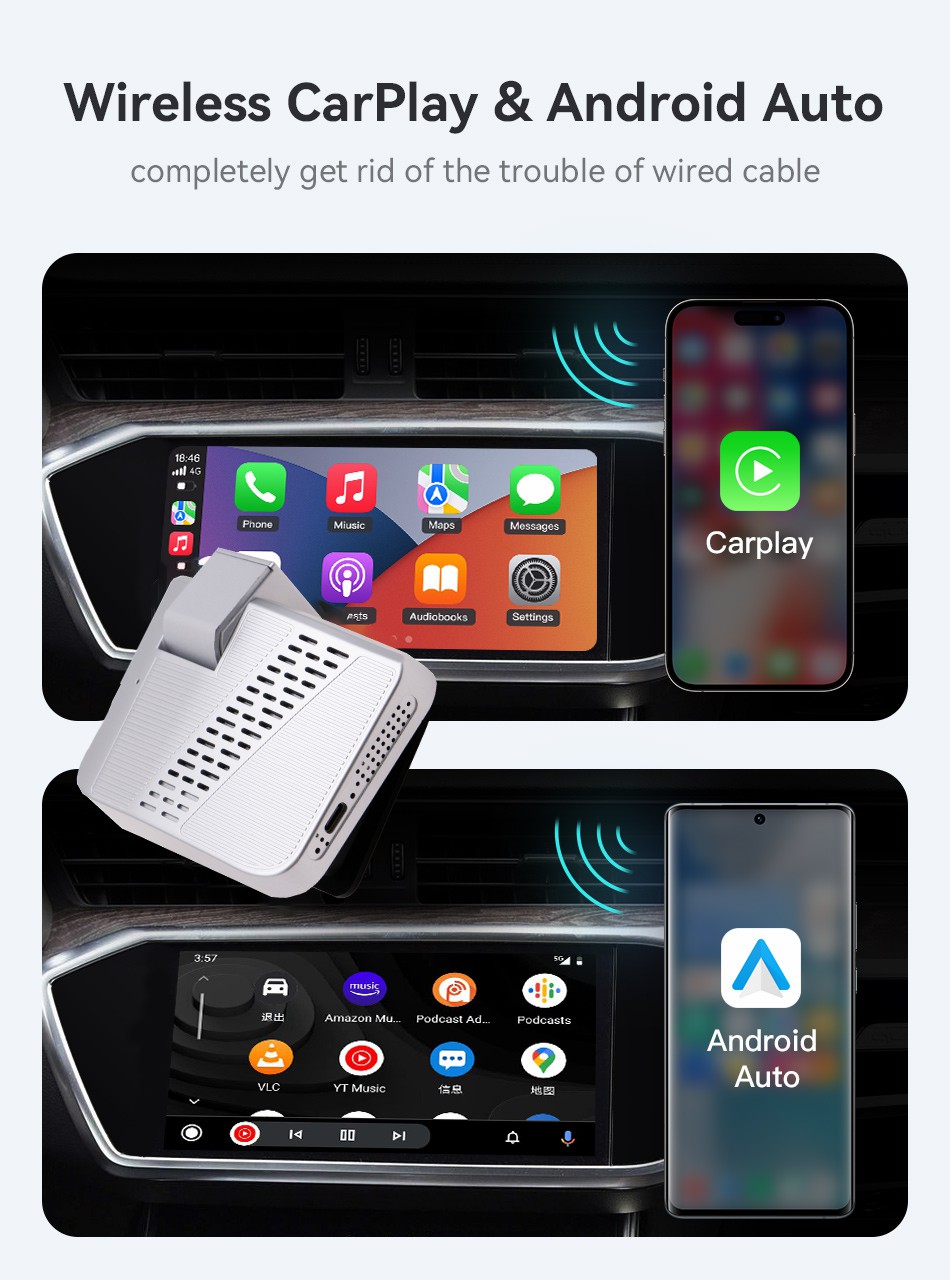 24h HD 1080P Touch Screen IPS Dash Cam with Night Vision and Carplay Android Auto
