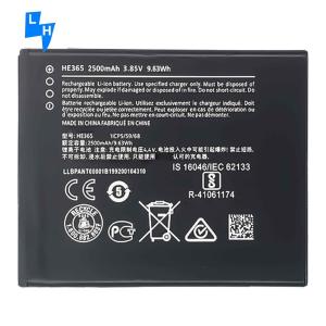Wholesale High Capacity 2500mAh Lithium Battery for NOKIA1 HE365 Mobile Phone System Model from china suppliers