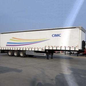 Wholesale Soft Side12m 40Ton Tri Axle Tarp CIMC Curtain Van Trailer from china suppliers