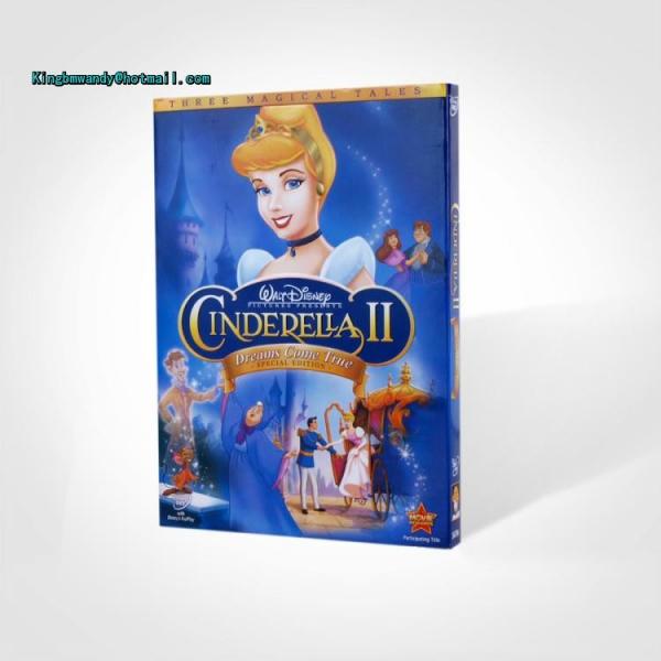 Quality Hot sell Cinderella ②II Dreams Come True disney dvd movies cartoon dvd movies kids movies with slip cover case drop ship for sale