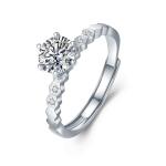 Six Claws 1CT Silver Moissanite Solitaire Engagement Rings Birthstones S925