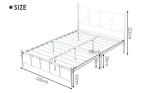 Queen Size Farmhouse ISO14001 Metal Double Bed With Strong Headboard