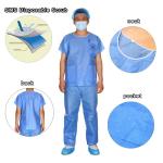 V Collar Round Collar PP SMS Patient Surgical Gown Anti Static Disposable Scrub