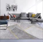 Simple Rectangle Polyester Fiber Living Room Floor Carpet Special Style