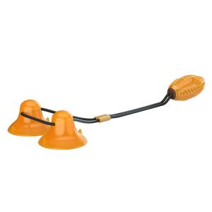 Wholesale Indestructible Rubber Dog Treat Ball Bite-resistant Double Sucker Chew Toy Dog Pet Toys With 2 Suction Cup Rope from china suppliers