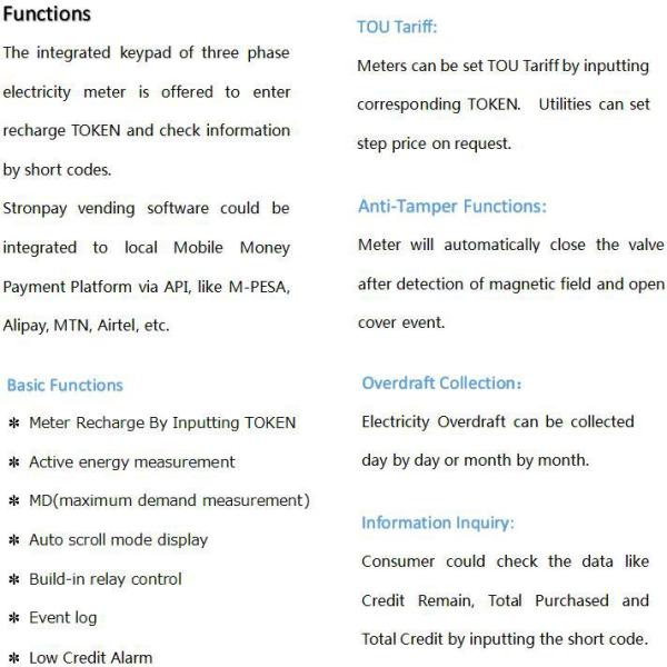 Prepaid 3-Phase Digital Split Electric Meter RS485 Communication DIN Rail Remote Access for Home Office Energy Monitoring