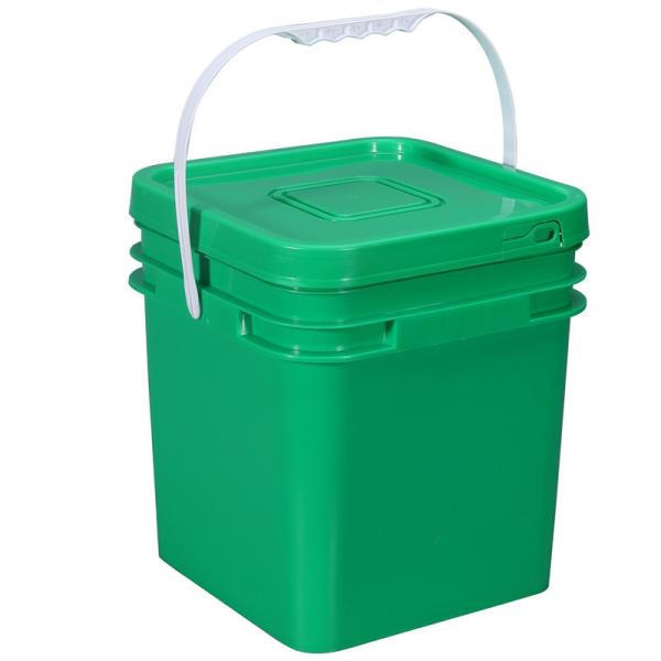 5L Plastic Square Bucket With Lid Customized Printing And Logo Food Grade