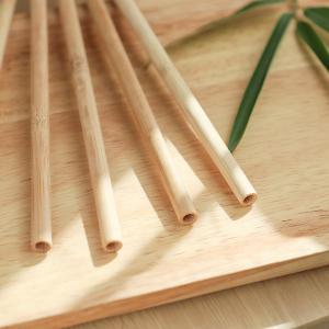 Wholesale 22.5cm Organic Biodegradable Disposable Bamboo Straws Beverage Bubble Boba Tea Drinking Straw from china suppliers
