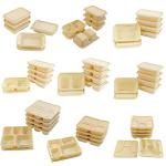 500ml natural 2-grid corn starch food storage container can carry a lunch box