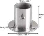 Stainless Steel Closet Rod Flange Set Socket Die Casting Wardrobe Shower Curtain