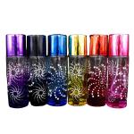 perfume spray bottle screw glass bottles black blue red pink green cap plastic