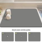 Super Absorbent Diatomaceous Earth Dish Drying Mat for Quick Drying in Kitchen